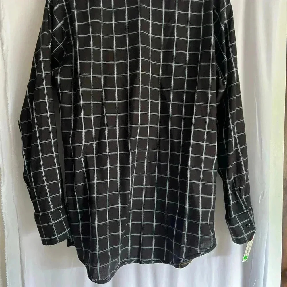 NWT A2Z New York Mens Shirt Medium Reversible Blue Yellow Checkered Button Down - Picture 9 of 13